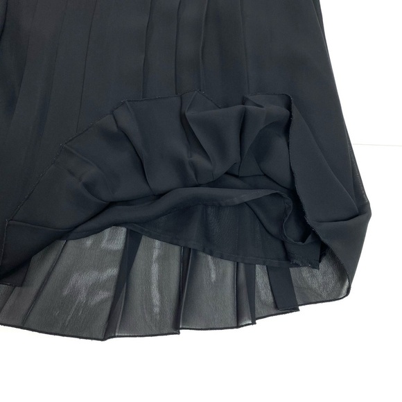 TWELVE by Twelve Los Angeles Puffer Sleeve Pleated Crepe Dress in Black - Picture 6 of 6